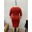 Plus Size Crew Neck Bodycon Dress, Elegant 3/4 Sleeve Midi Dress For Party, Women's Plus Size Clothing