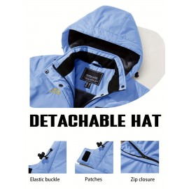 Large-size Women's Waterproof Soft-shell Ski Jacket with Fleece Lining, Hooded, Multiple Pockets, Warm, Comfortable, Bright Colors, Plus-size Coat for Outdoor Sports, Snowsports, Snowboarding, Hiking, Mountaineering, Camping, Daily Casual Work