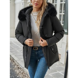 1pc Women'S Plus Size Casual Style Hooded Softshell Jacket, Polyester Fabric, Solid Color, Drawstring Detail, Regular Length, Long Sleeves for Autumn/Winter