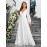 1pc Elegant White Chiffon V-Neck Fitted Wedding Dress for Mother - All-Season Solid Color Woven Gown, Perfect for Adult